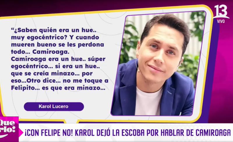 Los repudiables dichos de Karol Dance contra Felipe Camiroaga