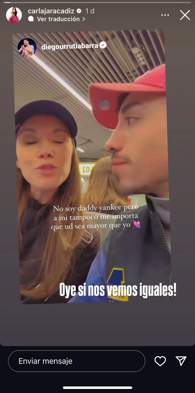 Historia de Carla Jara en Instagram.