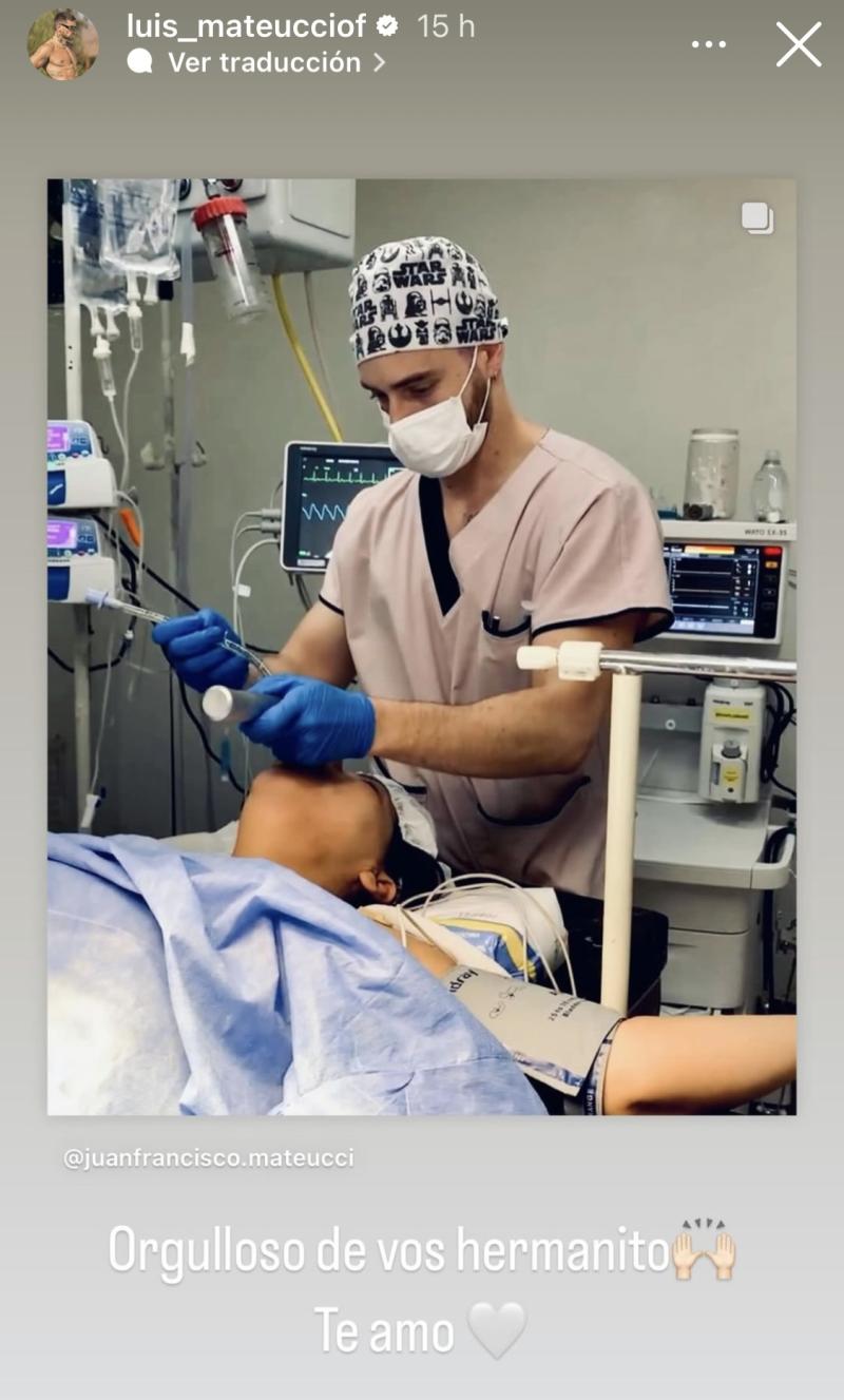 Historia de Instagram del chico reality Luis Mateucci