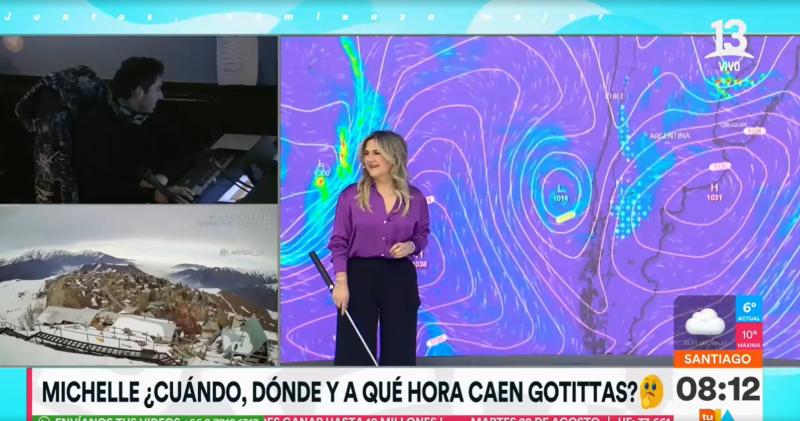 Michelle Adam informa a qué hora lloverá mañana miércoles 21 de agosto en la región Metropolitana