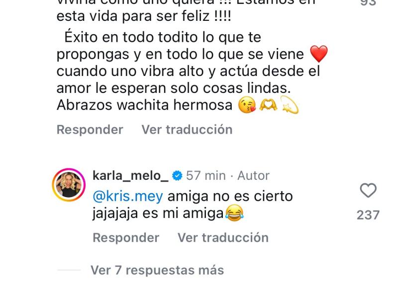 Karla Melo desmintió supuesta nueva relación con una mujer.