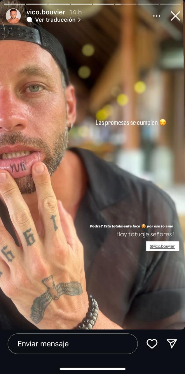 Victorio Bouvier su tatuó el nombre de Yuli Cagna.