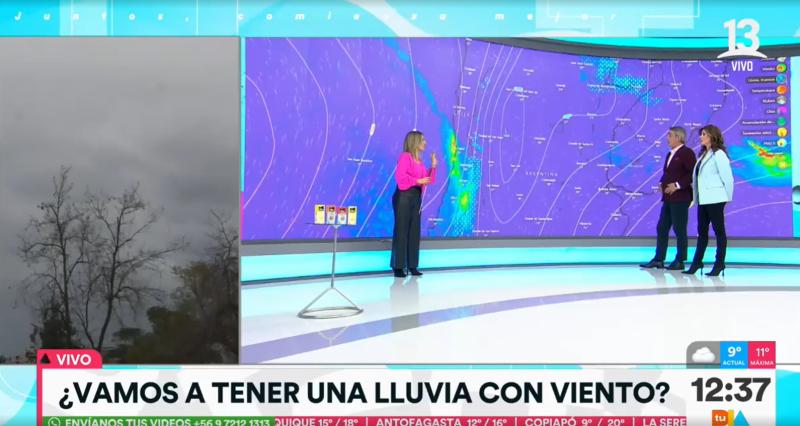¿Habrá lluvia con viento? - Créditos captura Canal 13