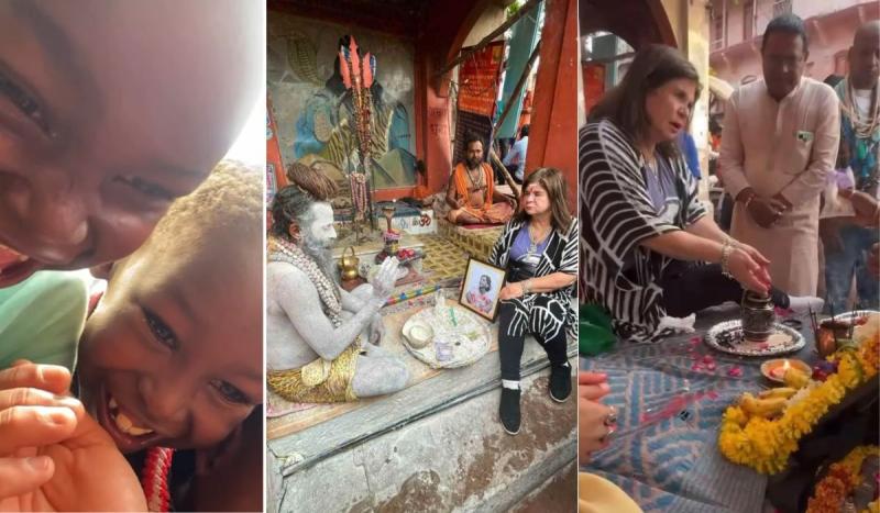 Madre de Claudio Iturra lanza sus cenizas en el Río Ganges, India