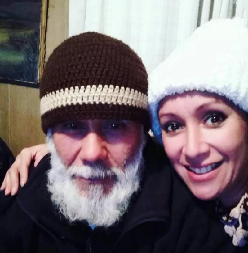 Angélica Sepúlveda y su padre.