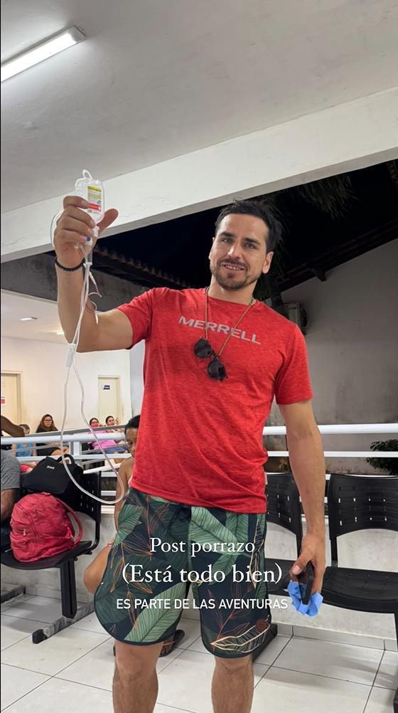 Así fue la dura caída de Pangal Andrade en sus vacaciones en Brasil