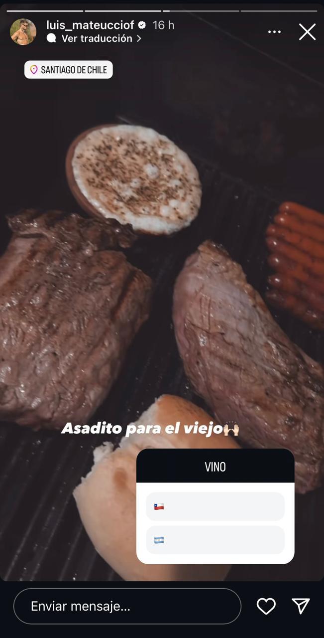 Luis Mateucci en su historia de Instagram.