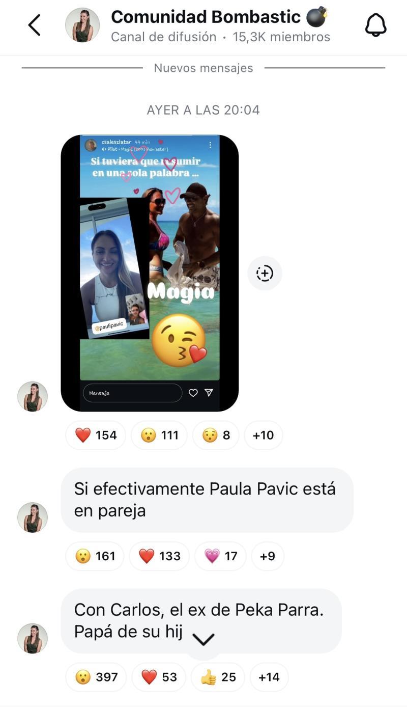 Ex pareja de Peka Parra inició una relación con Paula Pavic.