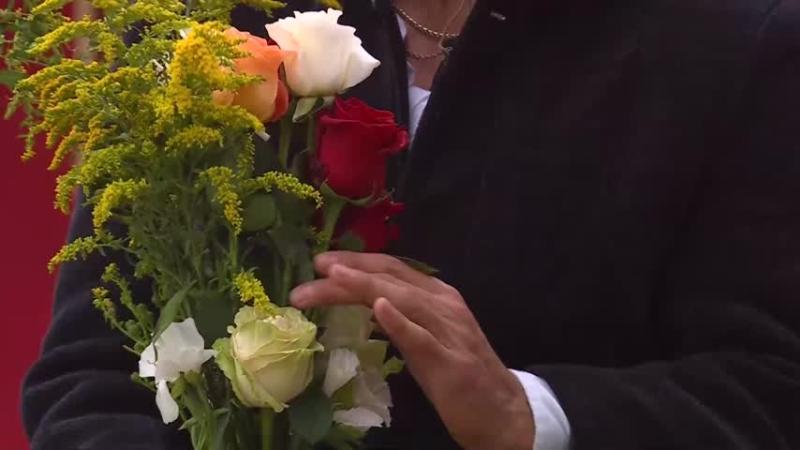 El arreglo floral que Oriana dedicó a Facundo.