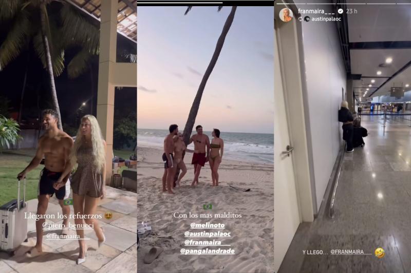 Pangal disfrutando en Brasil junto a Austin y Fran Maira