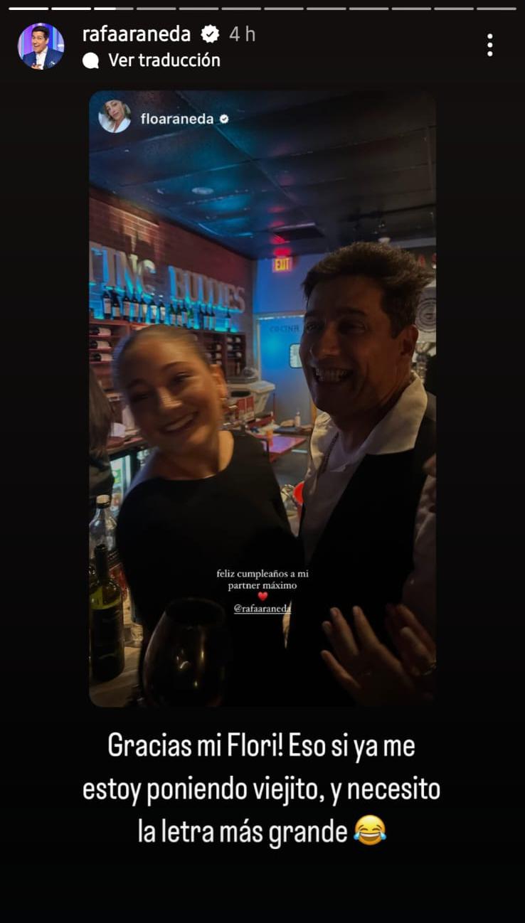 Rafa Araneda y su hija