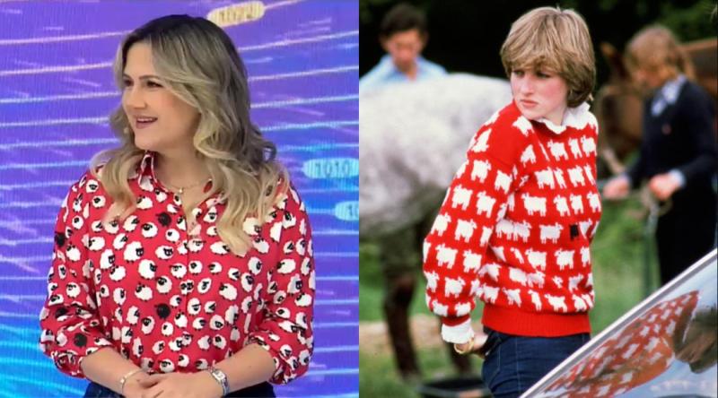 Michelle Adam sorprende con una blusa similar a un icónico chaleco de Lady Di
