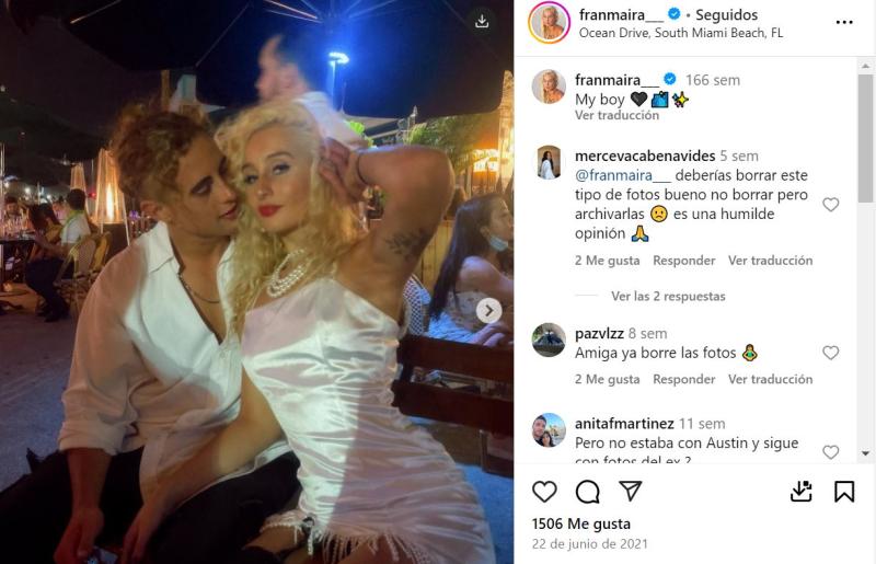 Comentarios en las fotos de Fran con su ex