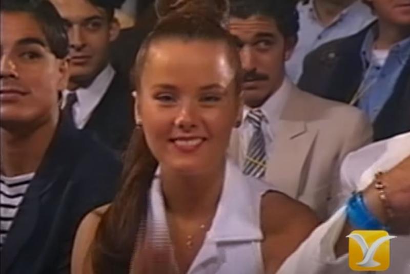 Araceli Vitta como parte del jurado del Festival de Viña del Mar de 1996