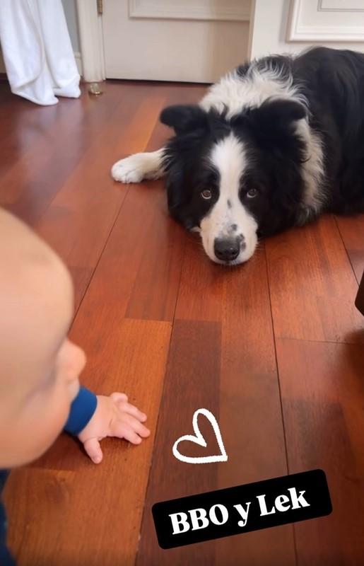 Borja, el hijo de Soledad Onetto, junto a Lek, su mascota - Créditos Instagram