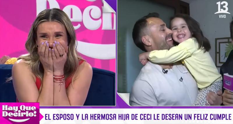 Cecilia Gutiérrez recibió el cariño de su esposo e hija en el día de su cumpleaños.