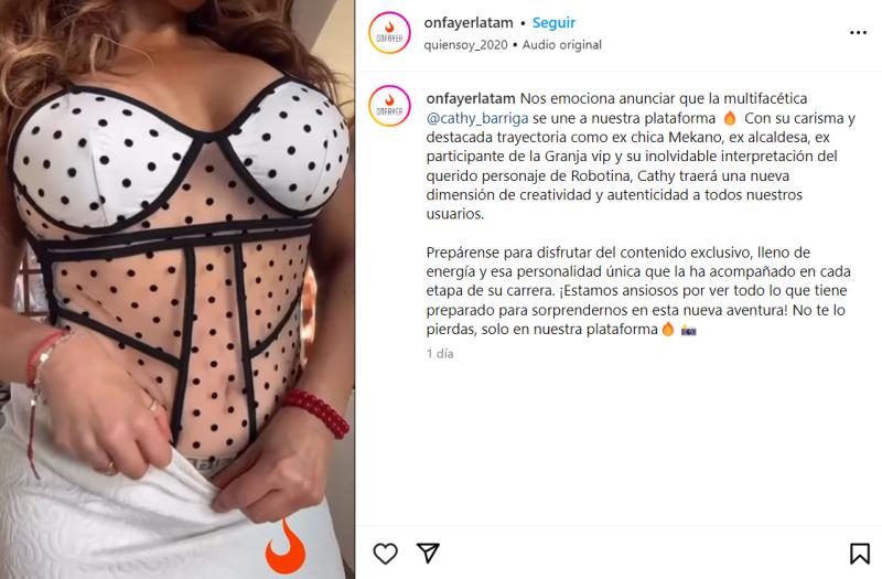 Cathy Barriga incursionará en las plataformas para adultos por primera vez.