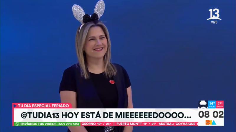 Michelle Adam como conejita en Tu Día