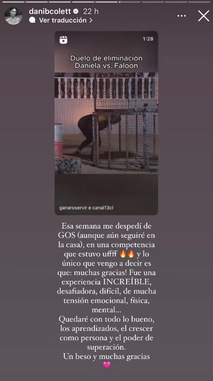 El emotivo mensaje de Dani Colett