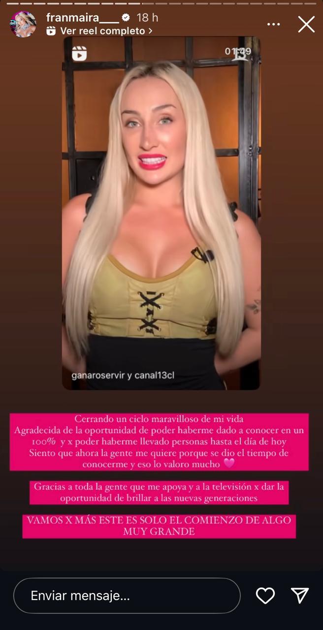 Fran Maira en sus historias.