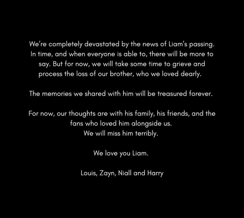 One Direction rompe el silencio tras la pérdida de Liam Payne