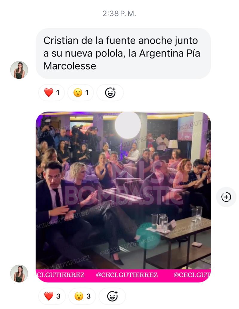 Cecilia Gutiérrez filtra foto de Cristián de la Fuente con Pía Marcollese