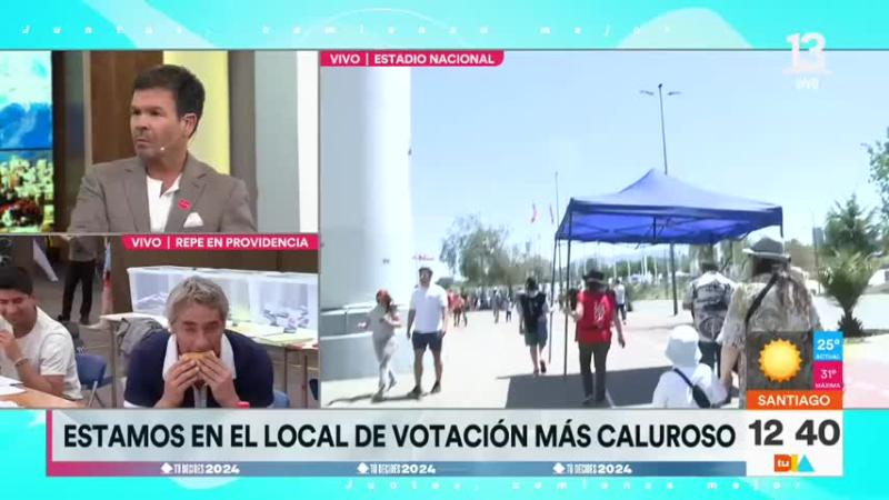 José Luis Repenning gozando su sándwich.