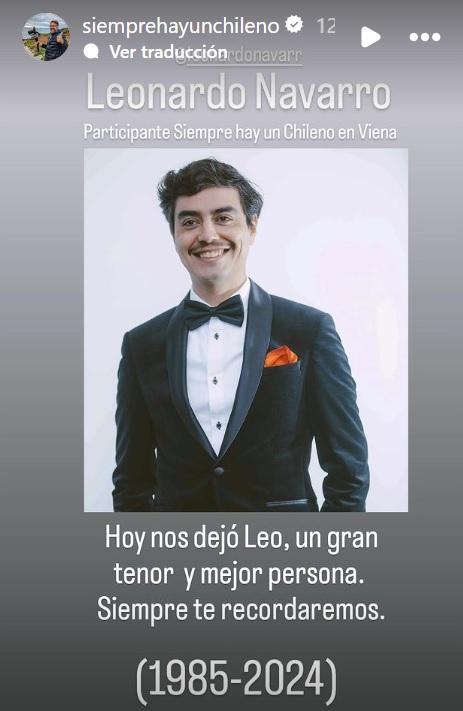 El fallecido tenor que participó en "Siempre hay un chileno"