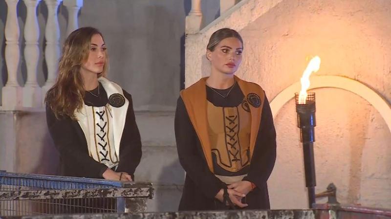 Daniela Colett y Faloon Larraguibel en Ganar o Servir