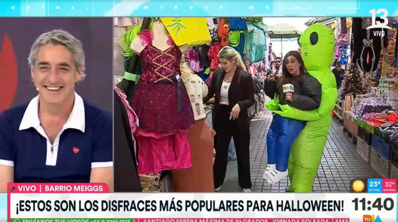 Notera de "Tu Día" sacó carcajadas al probarse un curioso disfraz para Halloween