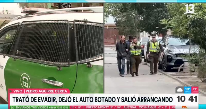 Insólito: hombre trató de evadir fiscalización, dejó el auto botado y salió corriendo