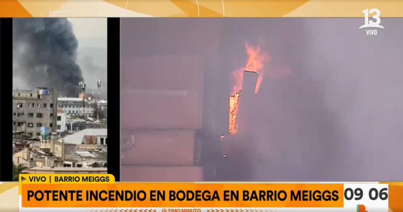 Bomberos trabaja en un nuevo incendio fuera de control en Barrio Meiggs