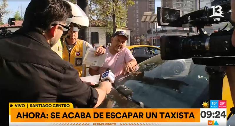 Taxista intentó evadir fiscalización en Estación Central: maniobra de Carabineros impidió que huyera