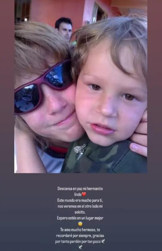 Hijo menor de Catalina Pulido dedicó mensaje de despedida a su hermano fallecido.