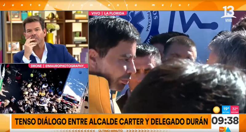 Tenso diálogo entre Rodolfo Carter y Gonzalo Durán tras incendio en el Campamento Dignidad de La Florida