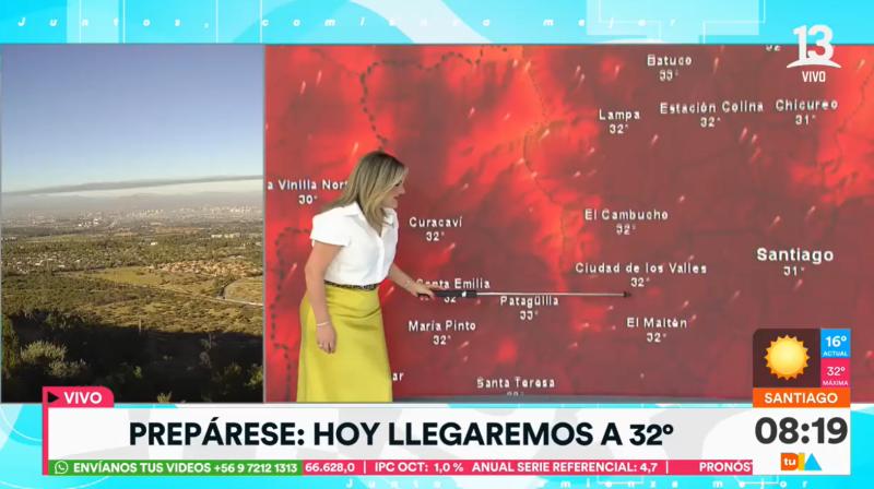 Conozca qué comunas de la Región Metropolitana podrían alcanzar hasta los 34°C