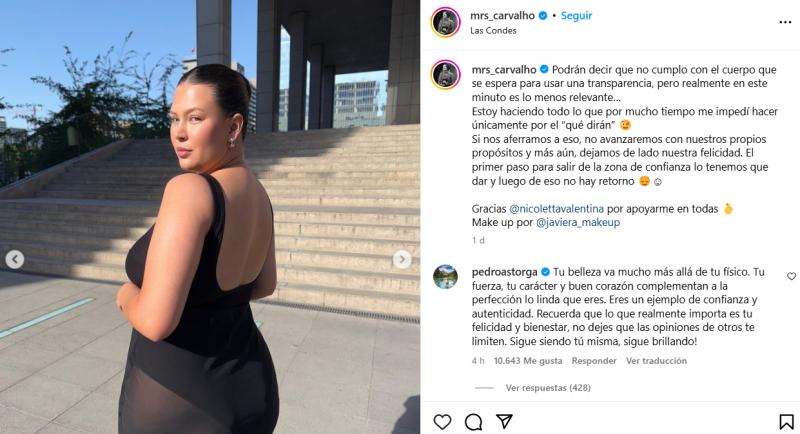 Pedro Astorga escribió tierno mensaje de apoyo a Michelle Carvalho.