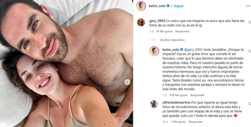 Belén Soto respondió con todo a usuaria que la criticó tras presentar a su nueva pareja.
