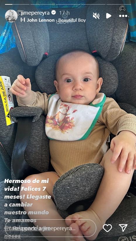 María Jimena Pereyra celebró los 7 meses de su hijo Teodoro.