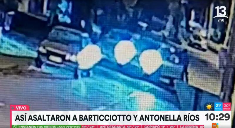 Cámaras de seguridad captan momento exacto de la encerrona que sufrieron Antonella Ríos y Marcelo Barticciotto