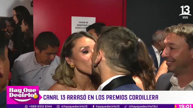 Cecilia Gutiérrez y su pareja en los Premios Cordillera 2024