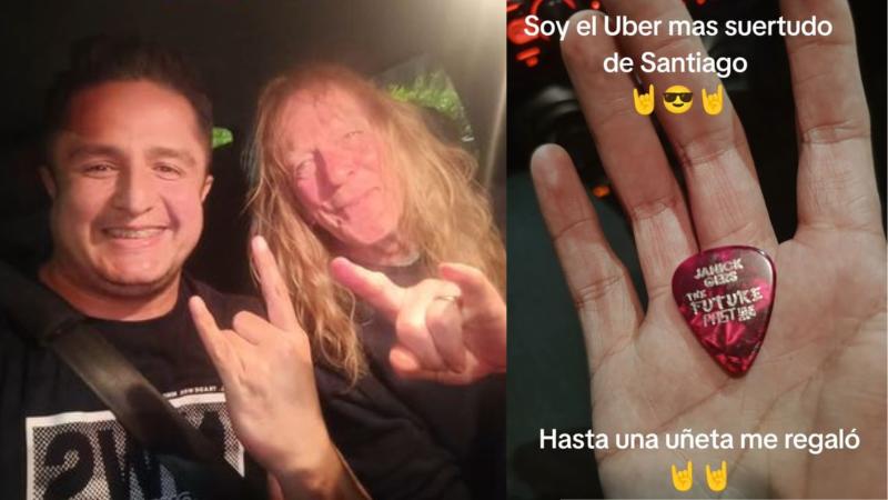 "Soy el más suertudo de Santiago": Chofer de Uber trasladó a guitarrista de Iron Maiden