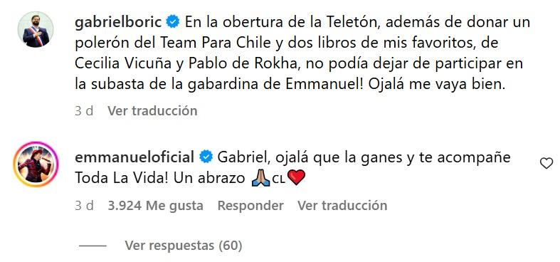 Emmanuel le desea suerte al Presidente Gabriel Boric