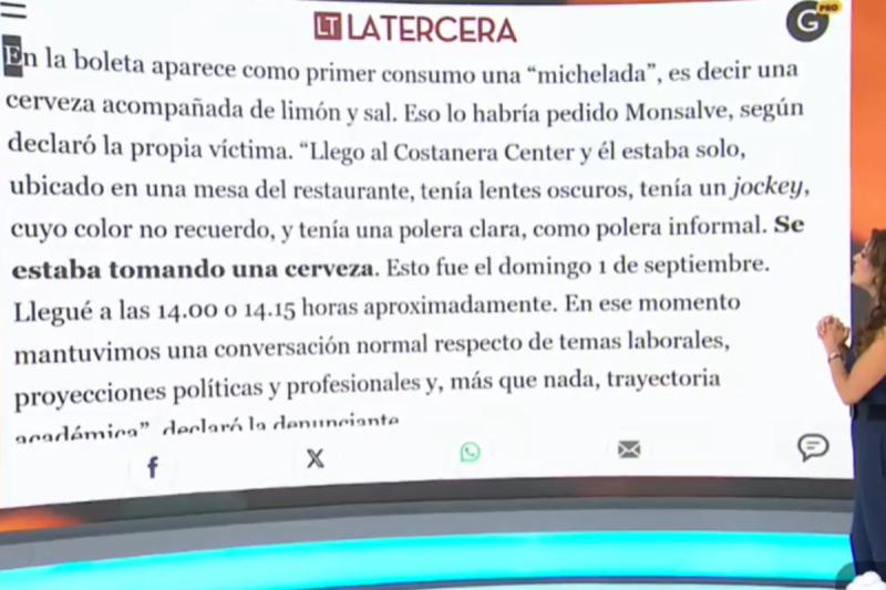 Nota de La Tercera sobre Manuel Monsalve