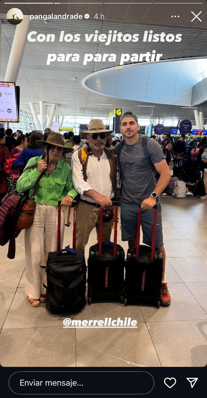 Pangal Andrade y sus padres rumbo a Perú.