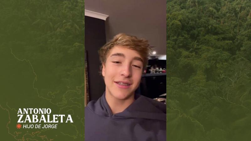 Antonio, el hijo de Jorge Zabaleta le dedica un especial saludo a su padre en "Socios por el mundo"