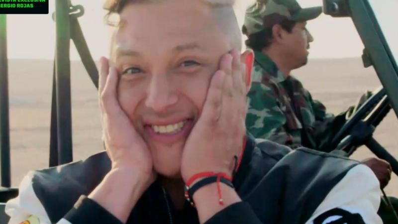 Sergio Rojas reaccionando a su reencuentro con Andrés Caniulef