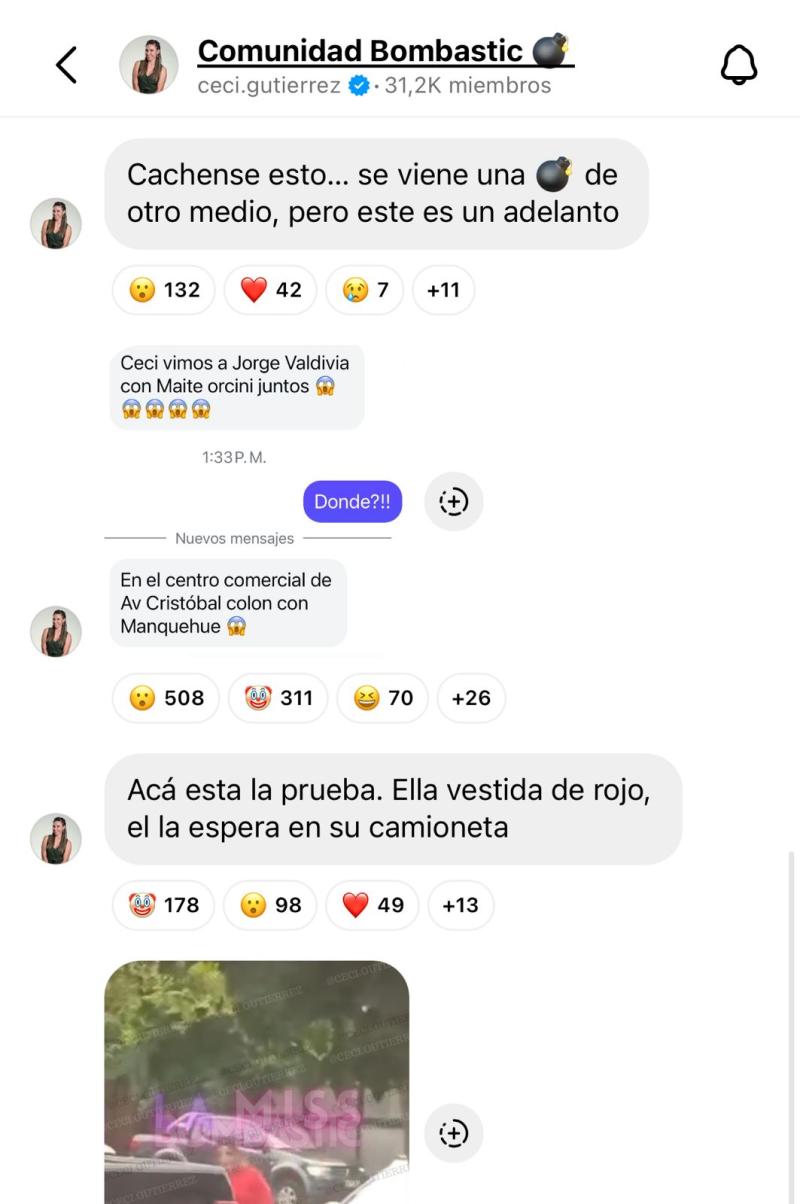 Cecilia Gutiérrez compartió las imágenes del supuesto encuentro de Jorge Valdivia y Maite Orsini.