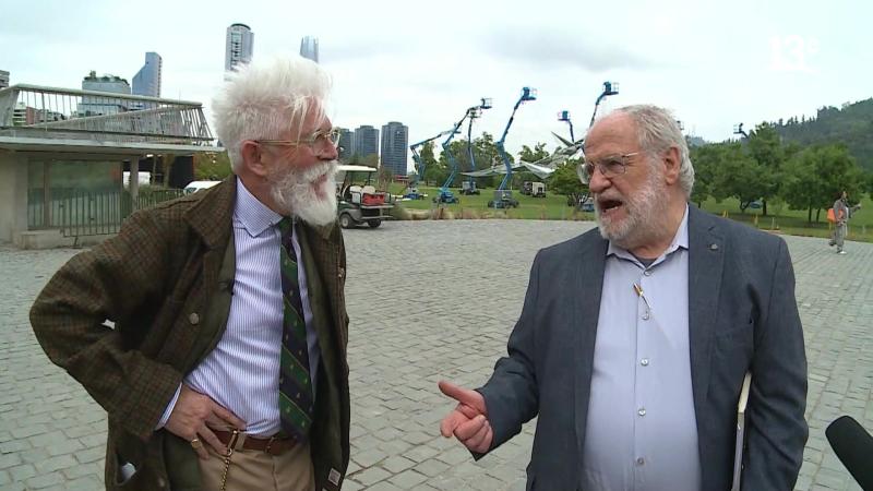Federico Sánchez se encuentra con el arquitecto Teodoro Fernández, creador del Parque Bicentenario.