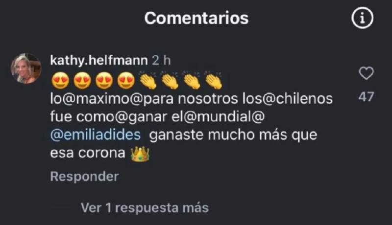 Madre de Raimundo Cerda le dedicó tierno mensaje a Emilia Dides.